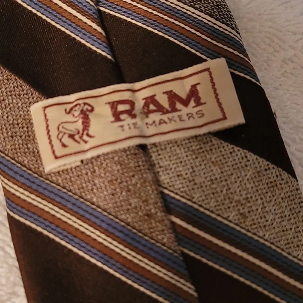 Vintage Ram brown‎ striped neck tie